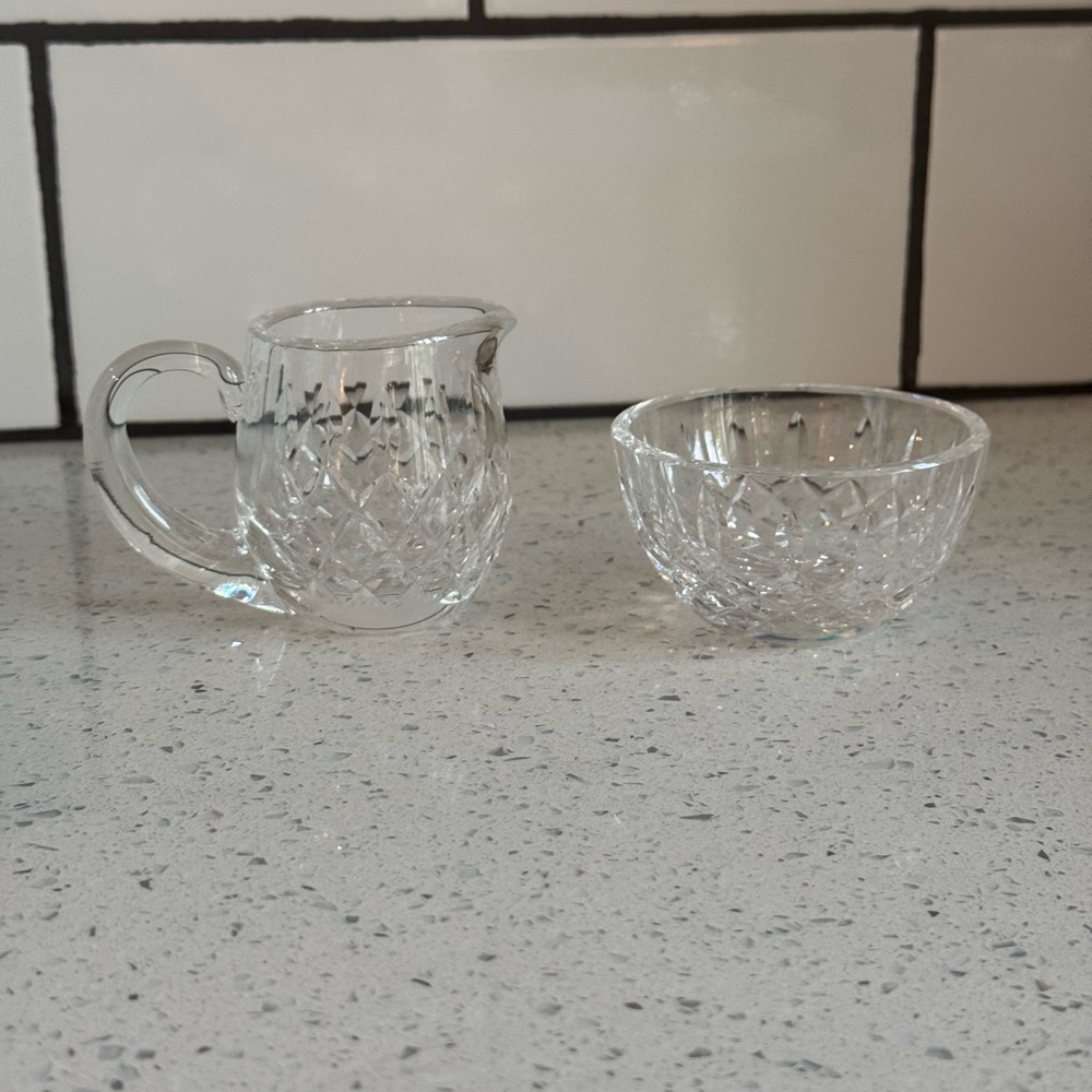 Waterford Crystal Lismore Creamer & Sugar Bowl Set – Cut Glass Elegance